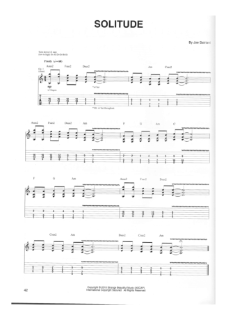 Joe Satriani Solitude score for Guitar