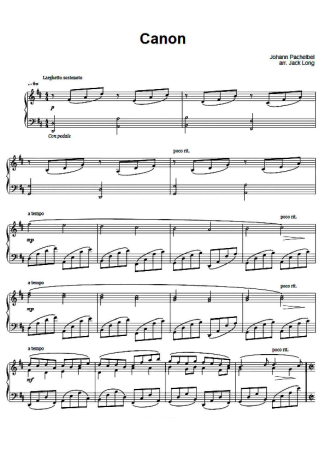 Johann Pachelbel  score for Piano