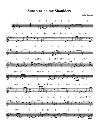 John Denver  score for Tenor Saxophone Soprano (Bb)