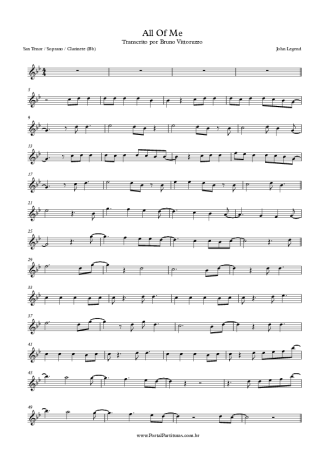 John Legend  score for Clarinet (Bb)