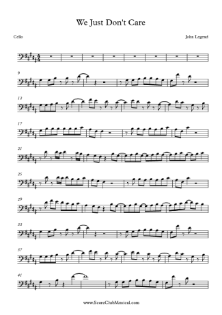 John Legend  score for Cello
