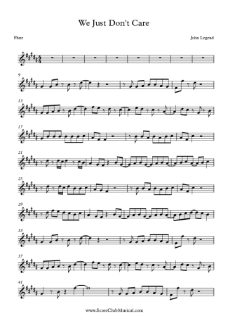 John Legend We Just Don´t Care score for Flute