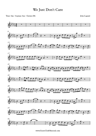 John Legend  score for Tenor Saxophone Soprano (Bb)