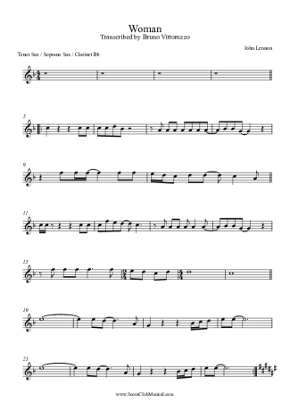 John Lennon  score for Tenor Saxophone Soprano (Bb)