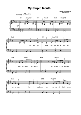 John Mayer  score for Piano