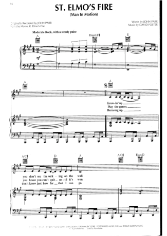 John Parr  score for Piano