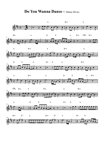 Johnny Rivers  score for Tenor Saxophone Soprano (Bb)