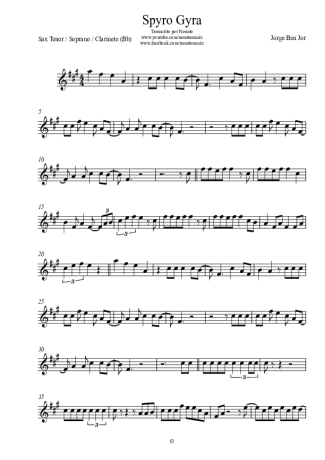 Jorge Ben Jor  score for Tenor Saxophone Soprano (Bb)