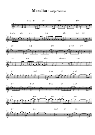 Jorge Vercillo Monalisa score for Clarinet (Bb)