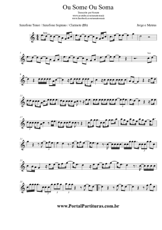 Jorge e Mateus  score for Tenor Saxophone Soprano (Bb)