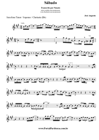 José Augusto  score for Tenor Saxophone Soprano (Bb)