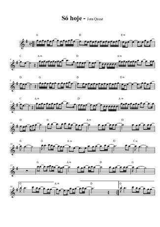 Jota Quest Só Hoje score for Tenor Saxophone Soprano (Bb)