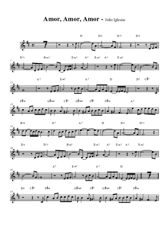 Julio Iglesias Amor, Amor, Amor score for Tenor Saxophone Soprano (Bb)