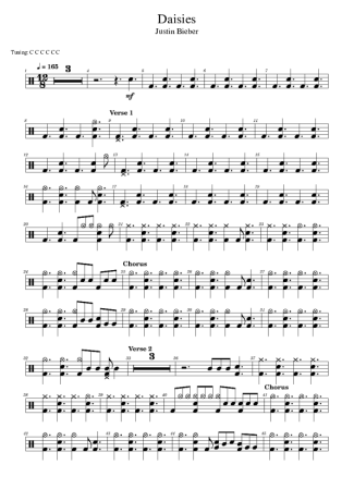 Justin Bieber  score for Drums