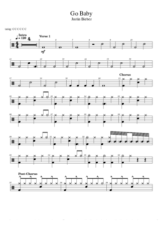 Justin Bieber  score for Drums