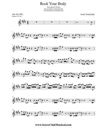 Justin Timberlake  score for Alto Saxophone