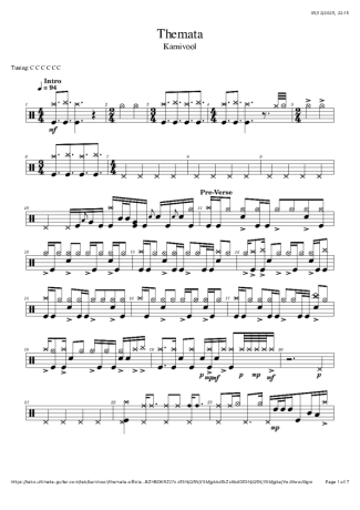 Karnivool Themata score for Drums