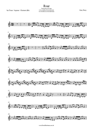 Katy Perry Roar score for Clarinet (Bb)