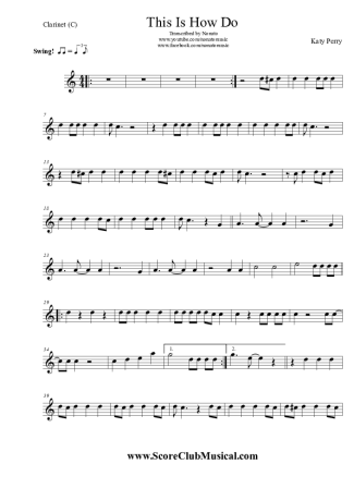 Katy Perry This Is How We Do score for Clarinet (C)
