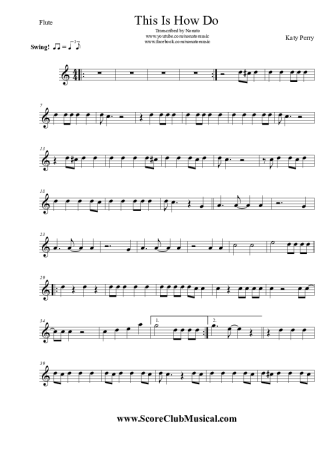 Katy Perry  score for Flute