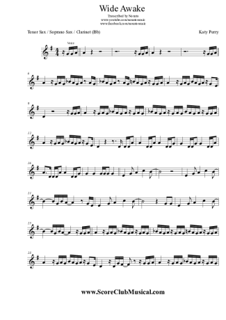 Katy Perry  score for Tenor Saxophone Soprano (Bb)