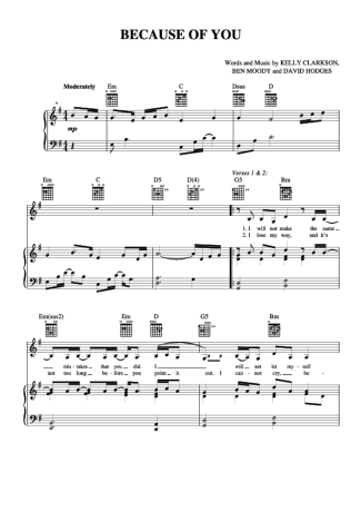 Kelly Clarkson  score for Piano