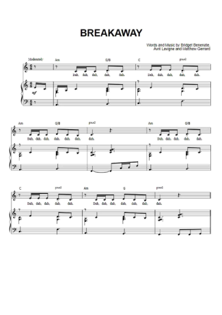 Kelly Clarkson Breakaway score for Piano