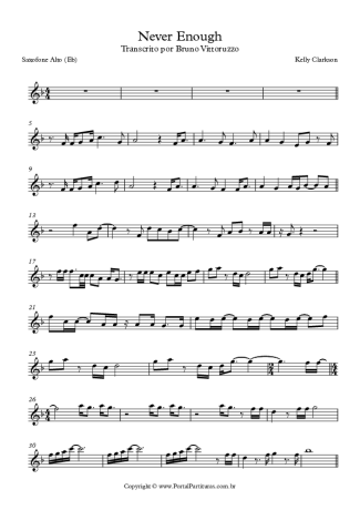 Kelly Clarkson  score for Alto Saxophone