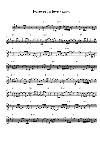 Kenny G Forever in Love score for Tenor Saxophone Soprano (Bb)