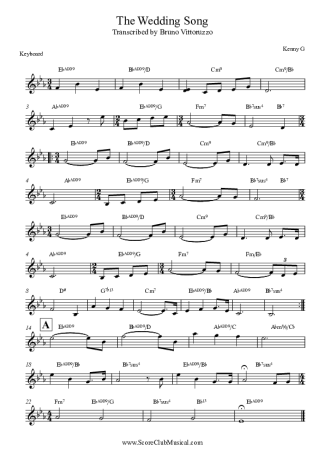 Kenny G The Wedding Song score for Keyboard