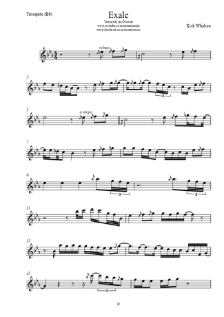 Kirk Whalum Exale (Shoop Shoop) score for Trumpet