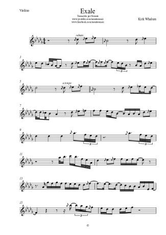Kirk Whalum Exale (Shoop Shoop) score for Violin