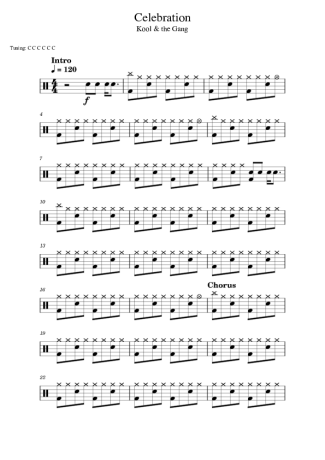 Kool & the Gang Celebration score for Drums