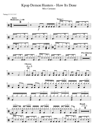 Kpop Demon Hunters  score for Drums