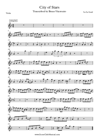 La La Land City of The Stars score for Violin