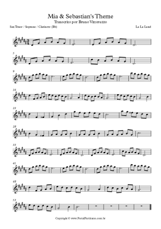 La La Land Mia & Sebastian´s Theme score for Clarinet (Bb)