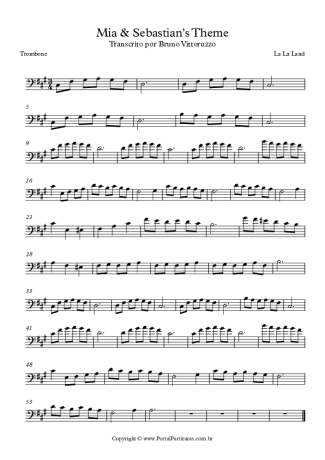 La La Land Mia & Sebastian´s Theme score for Trombone
