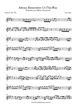 Lady Gaga  score for Alto Saxophone