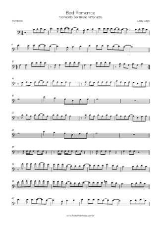 Lady Gaga  score for Trombone