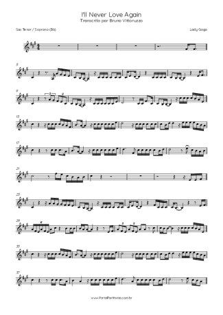 Lady Gaga  score for Tenor Saxophone Soprano (Bb)