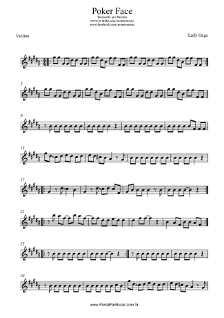 Lady Gaga Poker Face score for Violin