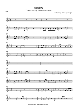 Lady Gaga Shallow score for Violin