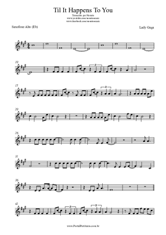 Lady Gaga  score for Alto Saxophone