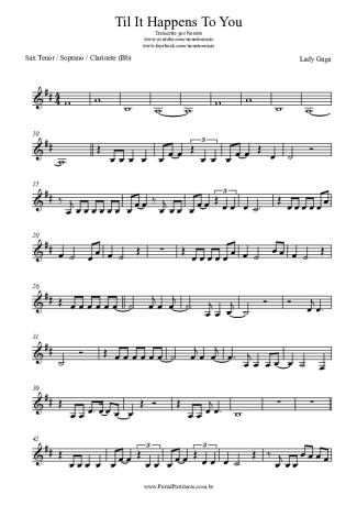 Lady Gaga  score for Clarinet (Bb)