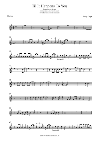 Lady Gaga Til It Happens To You score for Violin
