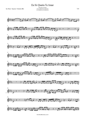 Laís Yasmin Eu Só Queria Te Amar score for Tenor Saxophone Soprano (Bb)