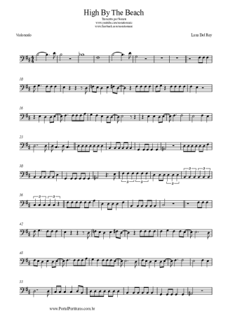 Lana Del Rey High By The Beach score for Cello