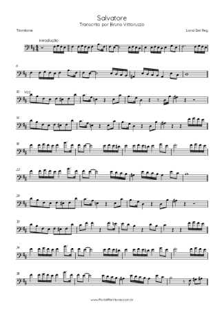 Lana Del Rey Salvatore score for Trombone