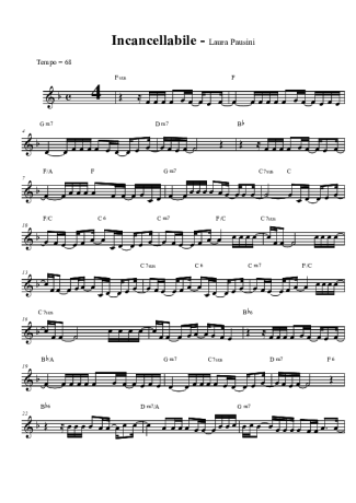 Laura Pausini Incancellabile score for Clarinet (Bb)