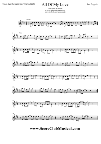 Led Zeppelin  score for Tenor Saxophone Soprano (Bb)